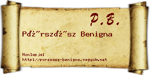 Pórszász Benigna névjegykártya